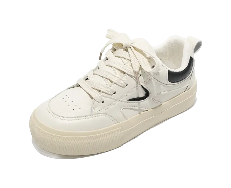 TUOPIN Cleanfit White Sneakers Lightweight And Breathable Low top Skateboard Shoes Unisex 