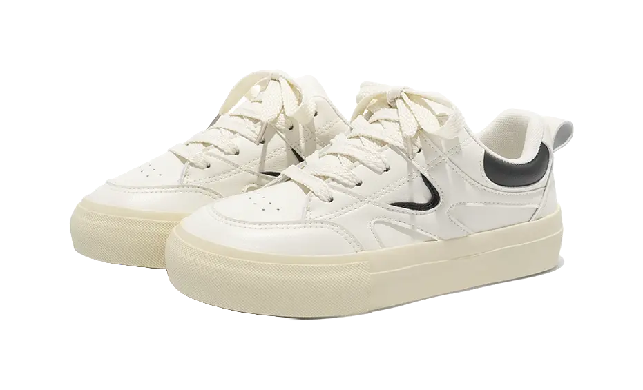 TUOPIN Cleanfit White Sneakers Lightweight And Breathable Low top Skateboard Shoes Unisex 