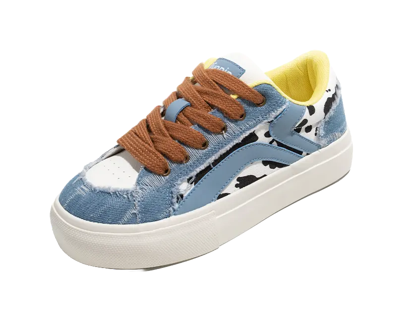 TUOPIN Pie Shoes Cow Shoes, Limited Couple's Edition Low top Skateboard Shoes Unisex 