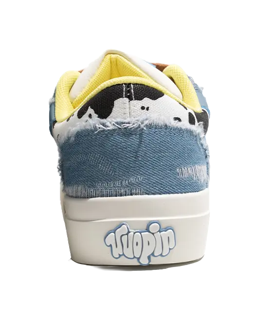 TUOPIN Pie Shoes Cow Shoes, Limited Couple's Edition Low top Skateboard Shoes Unisex 