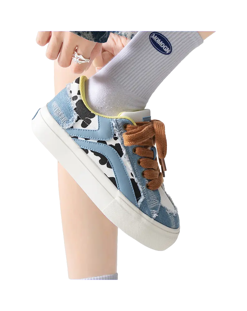 TUOPIN Pie Shoes Cow Shoes, Limited Couple's Edition Low top Skateboard Shoes Unisex 