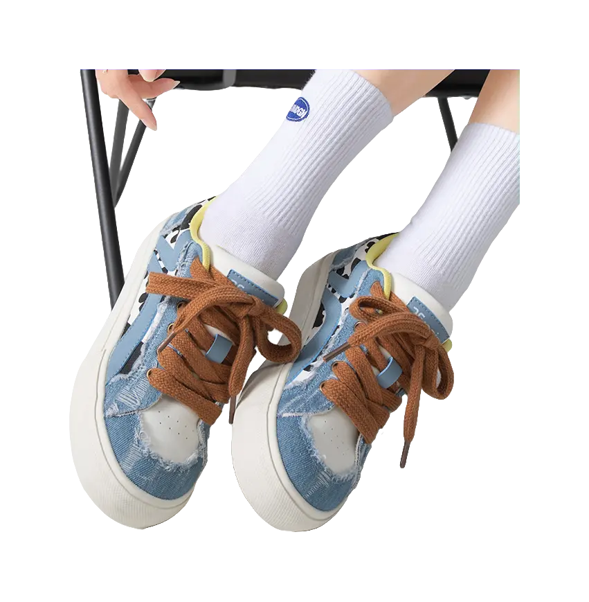 TUOPIN Pie Shoes Cow Shoes, Limited Couple's Edition Low top Skateboard Shoes Unisex 