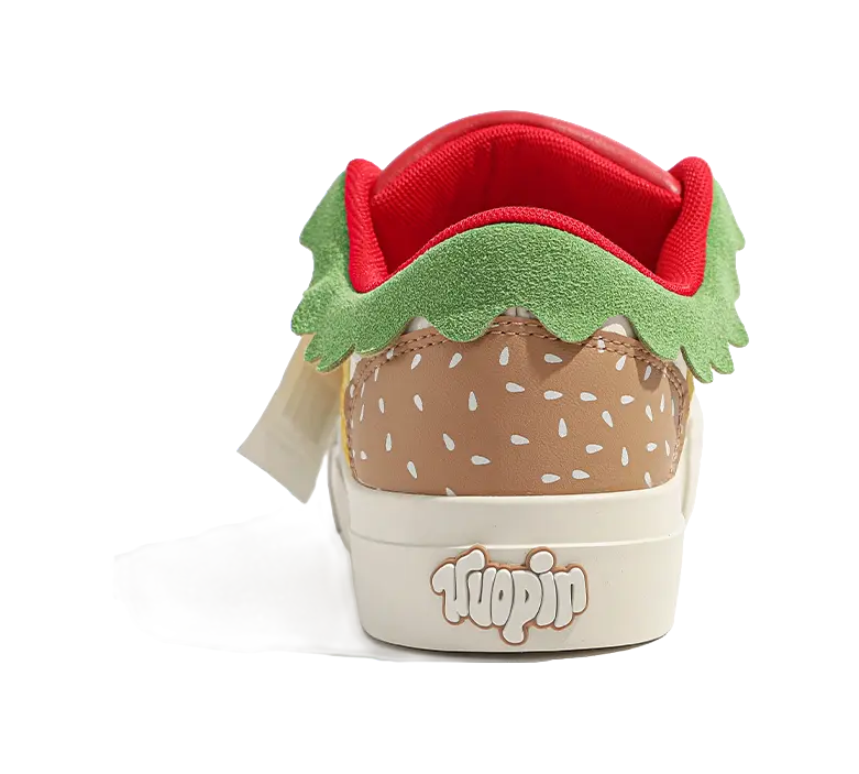 TUOPIN Pie Shoes Hamburger Shoes Couple Box Wear resistant And Lightweight Low Top Skateboard Shoes Unisex 