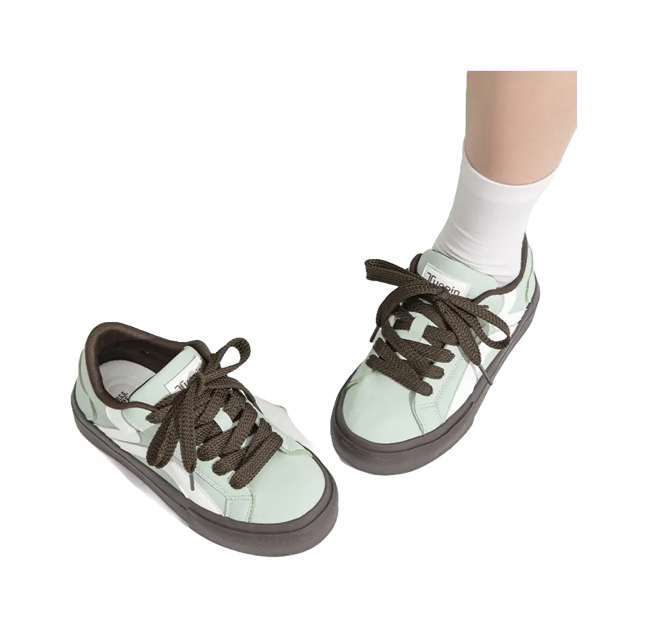 TUOPIN Pie Shoes Mint Chocolate, Coco Chanel Outfit Non slip Support Low top Skateboard Shoes 