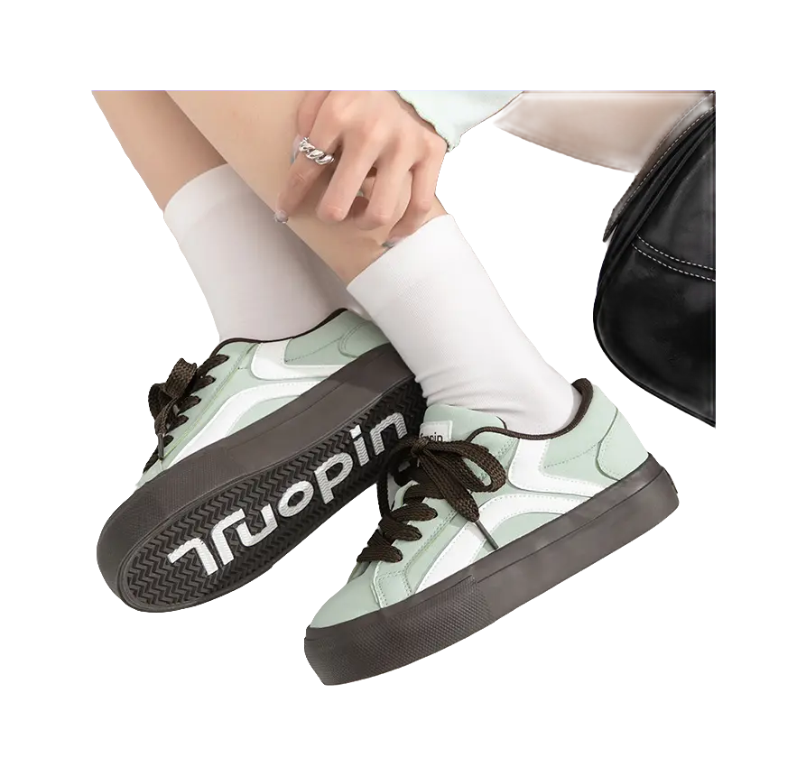 TUOPIN Pie Shoes Mint Chocolate, Coco Chanel Outfit Non slip Support Low top Skateboard Shoes 