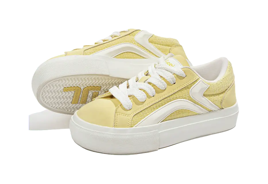 TUOPIN Pie Shoes Slip Resistant Abrasion Resistant Low top Skateboard Shoes Women's Lemon 