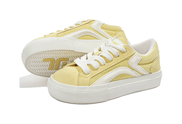 TUOPIN Pie Shoes Slip Resistant Abrasion Resistant Low top Skateboard Shoes Women's Lemon 