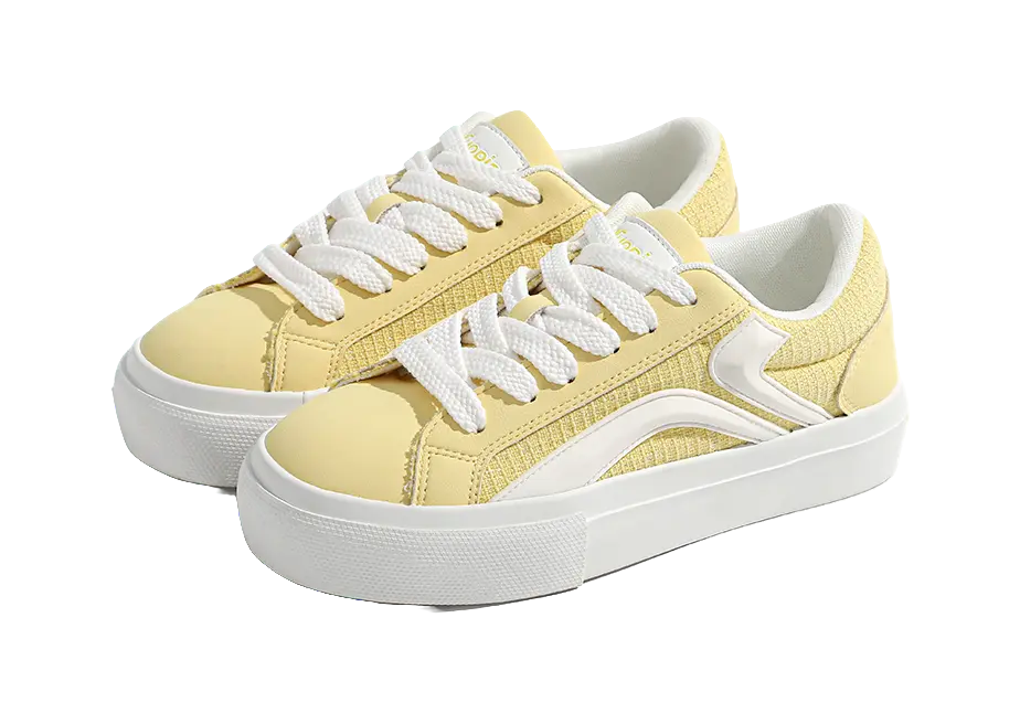 TUOPIN Pie Shoes Slip Resistant Abrasion Resistant Low top Skateboard Shoes Women's Lemon 