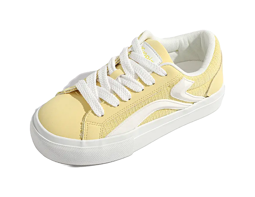 TUOPIN Pie Shoes Slip Resistant Abrasion Resistant Low top Skateboard Shoes Women's Lemon 