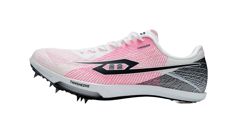 Tansher Air One Track and Field Spikes- White Pink Sprinting Spikes for Unisex 