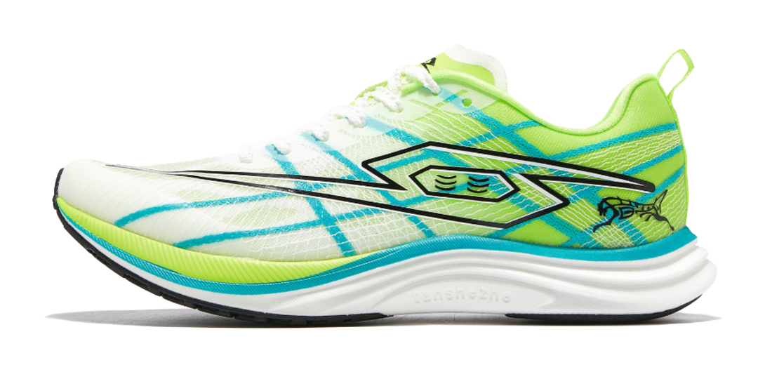 Tansher Cheetah 2.0 - White and Green Sprinting Running Shoes for Unisex 