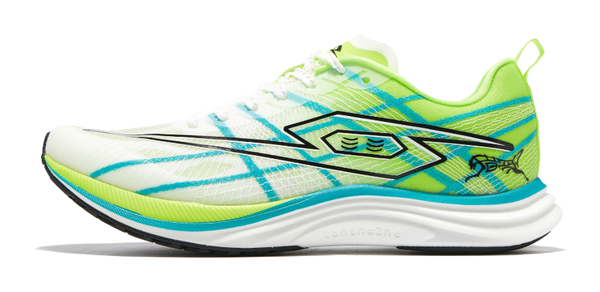 Tansher Cheetah 2.0 - White and Green Sprinting Running Shoes for Unisex 