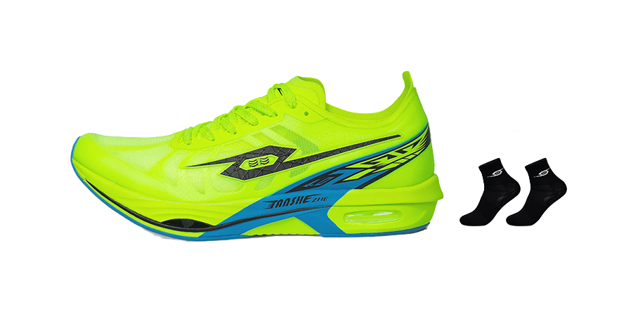 Tansher Dark Horse 4.0 - Neon Green Blue Sprinting Running Shoes for Unisex 