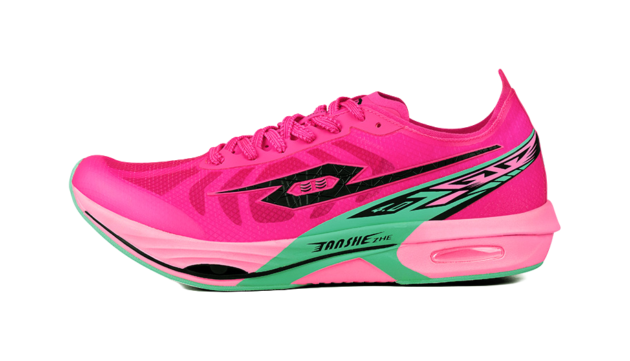 Tansher Dark Horse 4.0 - Pink and Green Sprinting Running Shoes for Unisex 