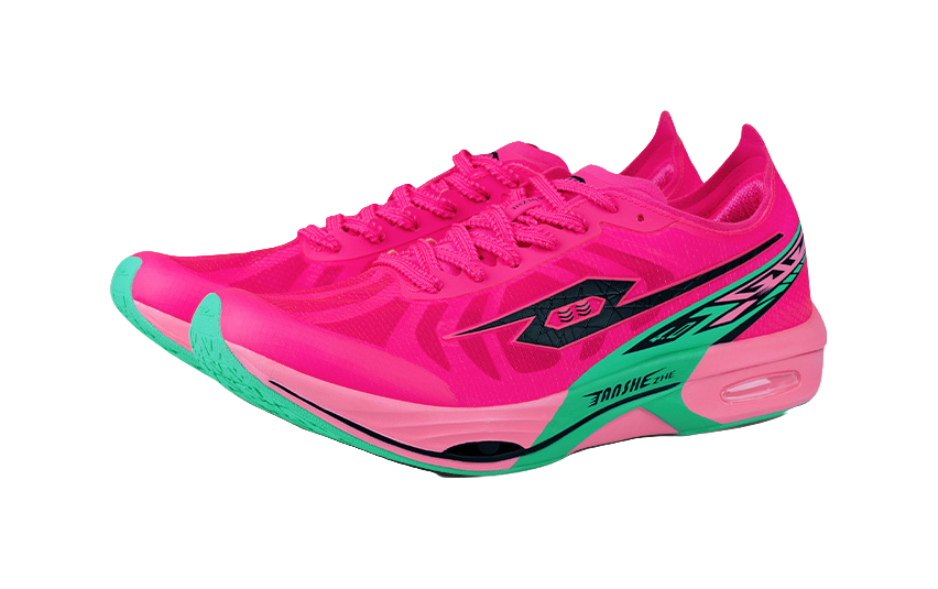 Tansher Dark Horse 4.0 - Pink and Green Sprinting Running Shoes for Unisex 