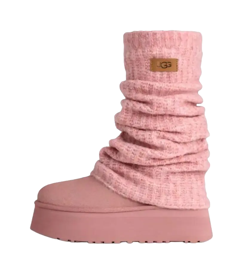 UGG CLASSIC MINI Dipper Legwarmer Thermal Snow Boots Womens Pink  vjsneaker.com