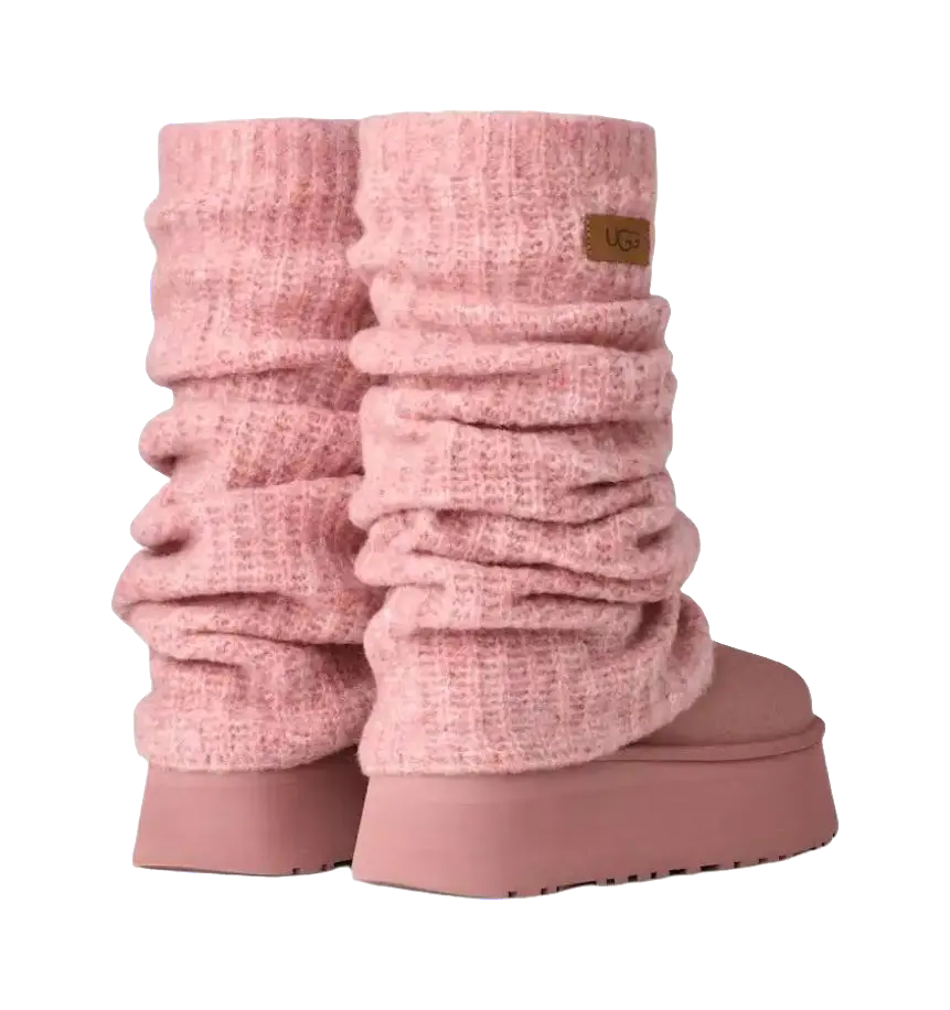 UGG CLASSIC MINI Dipper Legwarmer Thermal Snow Boots Womens Pink  vjsneaker.com