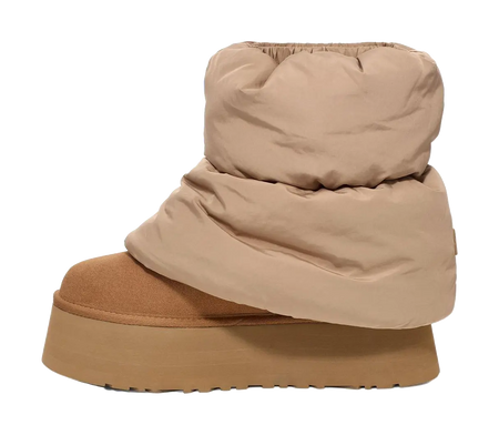 UGG Classic Mini Dipper Puffer Boot Amphora Chestnut Womens  vjsneaker.com