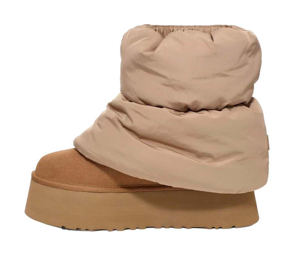 UGG Classic Mini Dipper Puffer Boot Amphora Chestnut Womens  vjsneaker.com