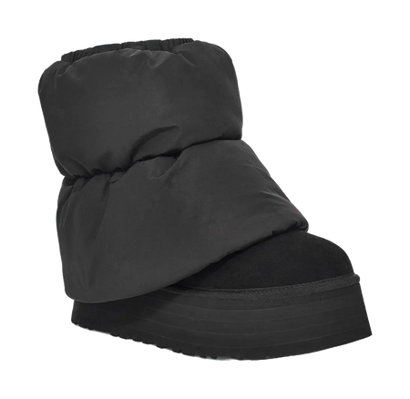 UGG Classic Mini Dipper Puffer Boot Black Womens  vjsneaker.com