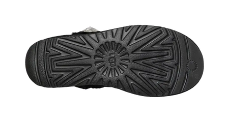 UGG Mini Bailey Button Bling Fleece Lined Black White Womens  vjsneaker.com