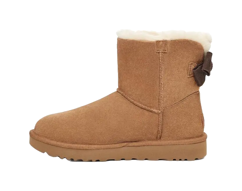 UGG Mini Bailey Suede Bow For Chestnut Womens  vjsneaker.com