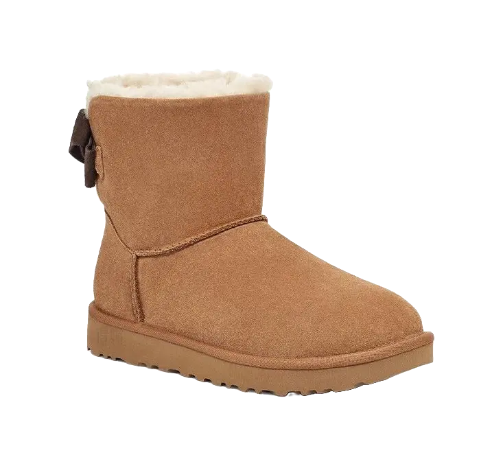 UGG Mini Bailey Suede Bow For Chestnut Womens  vjsneaker.com