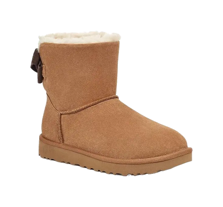 UGG Mini Bailey Suede Bow For Chestnut Womens  vjsneaker.com