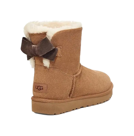 UGG Mini Bailey Suede Bow For Chestnut Womens  vjsneaker.com