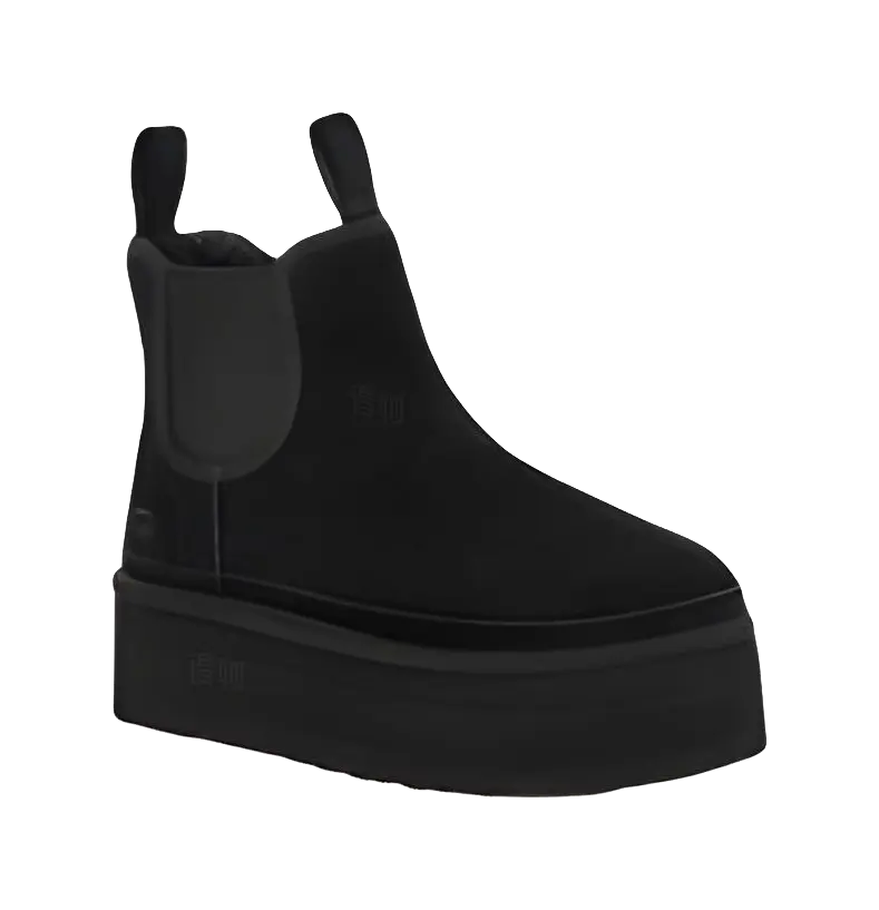 UGG Neumel Platform Chelsea Boot Black Womens  vjsneaker.com