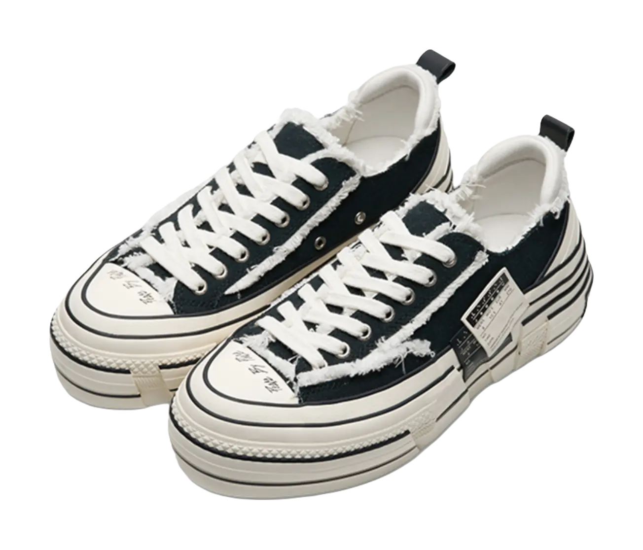 VESSEL Low top Canvas Shoes Unisex Black  VJSNEAKER