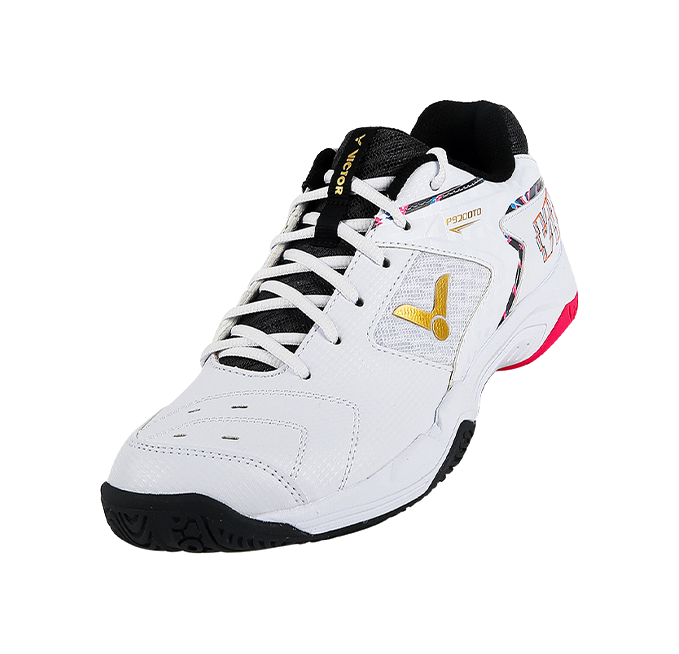 VICTOR 9200 Low-Top Badminton Shoes - Shock Absorption Slip & Abrasion Resistant Unisex White Pink 