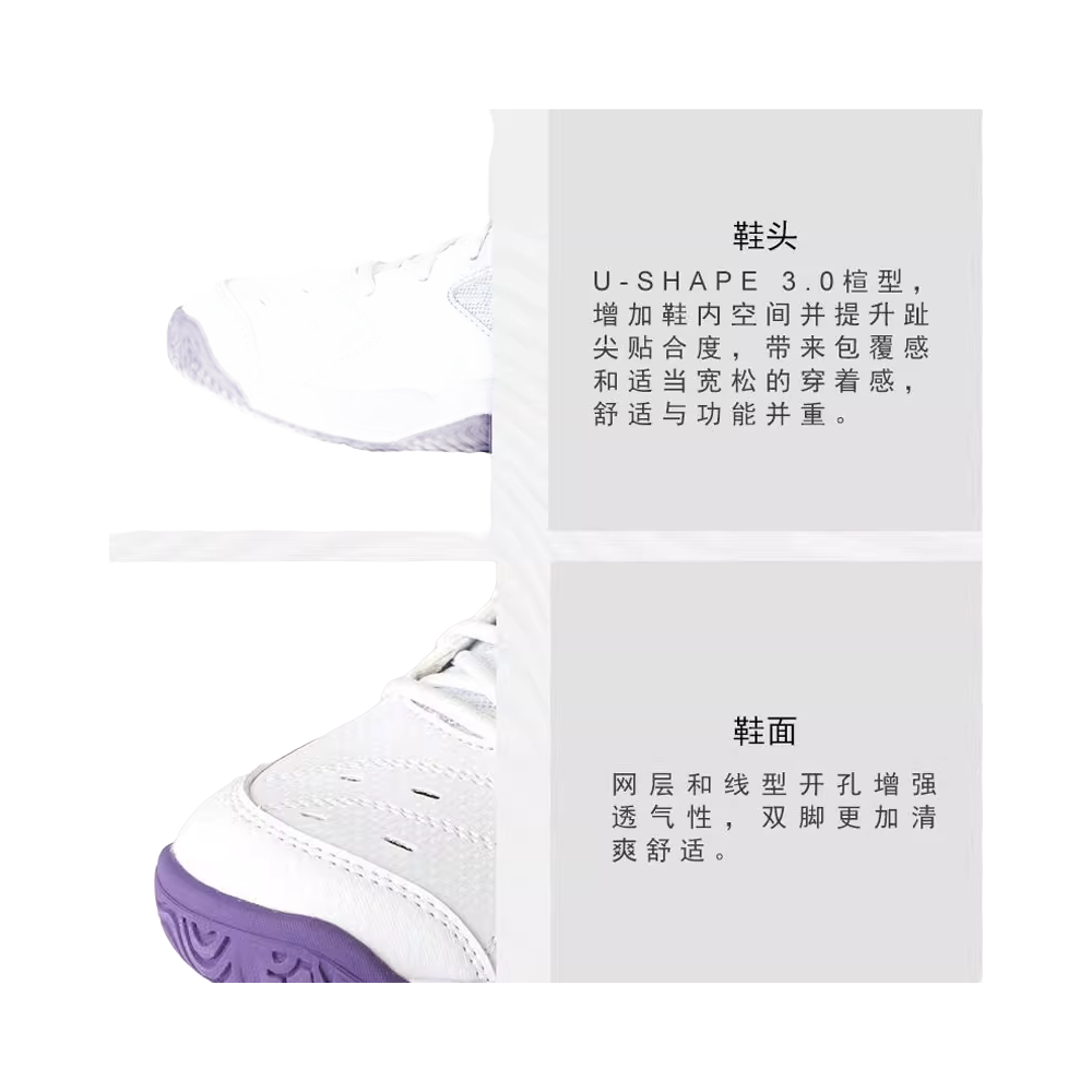 VICTOR Cushioned Slip Resistant Abrasion Resistant Low Top Badminton Shoes Unisex White Blue 