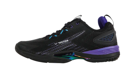 VICTOR Cushioning, Slip Resistant, Abrasion Resistant, Breathable Coverage Low Top Badminton Shoes Unisex Black Purple  vjsneaker.com