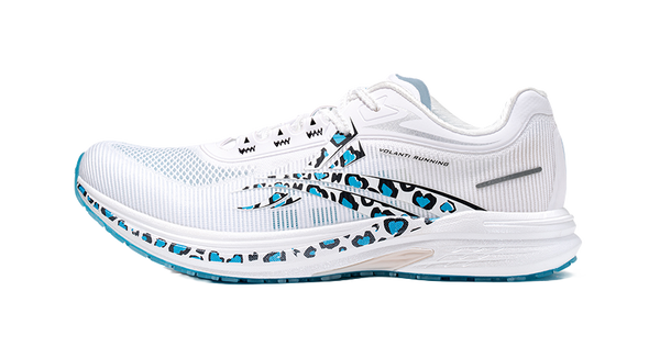 Volanti Rocket Cushioning Rebound Low-Top Carbon Plate Training Sprint Air Cushion Running Shoes Unisex White Blue 