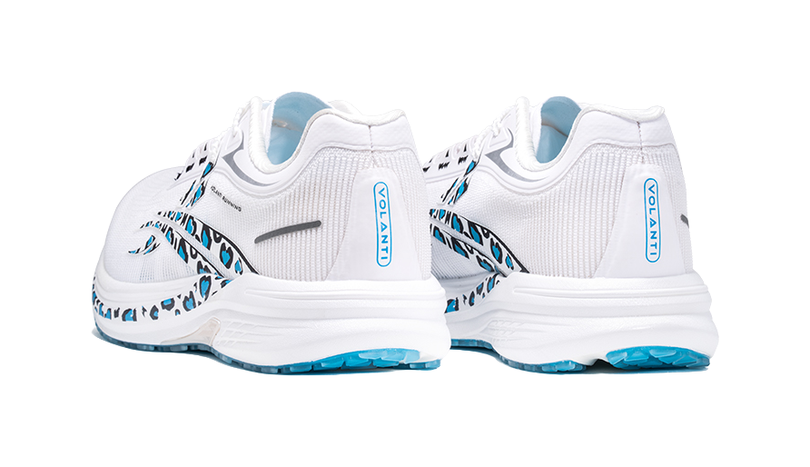 Volanti Rocket Cushioning Rebound Low-Top Carbon Plate Training Sprint Air Cushion Running Shoes Unisex White Blue 