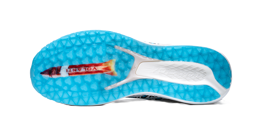 Volanti Rocket Cushioning Rebound Low-Top Carbon Plate Training Sprint Air Cushion Running Shoes Unisex White Blue 