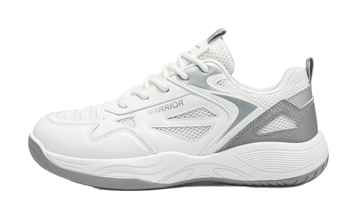 WARRIOR Badminton Shoes Men's Low top White/Silver/White/Dark Blue/Black/Red 