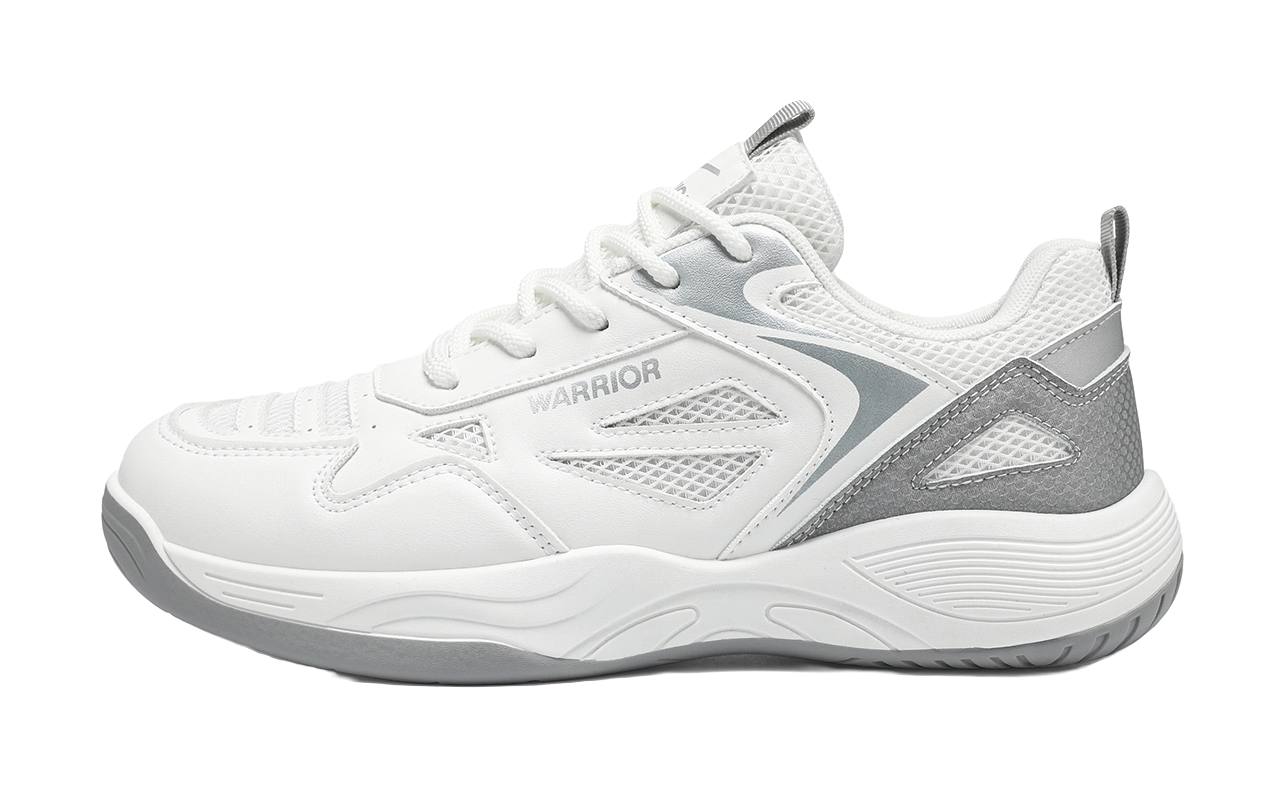 WARRIOR Badminton Shoes Men's Low top White/Silver/White/Dark Blue/Black/Red 