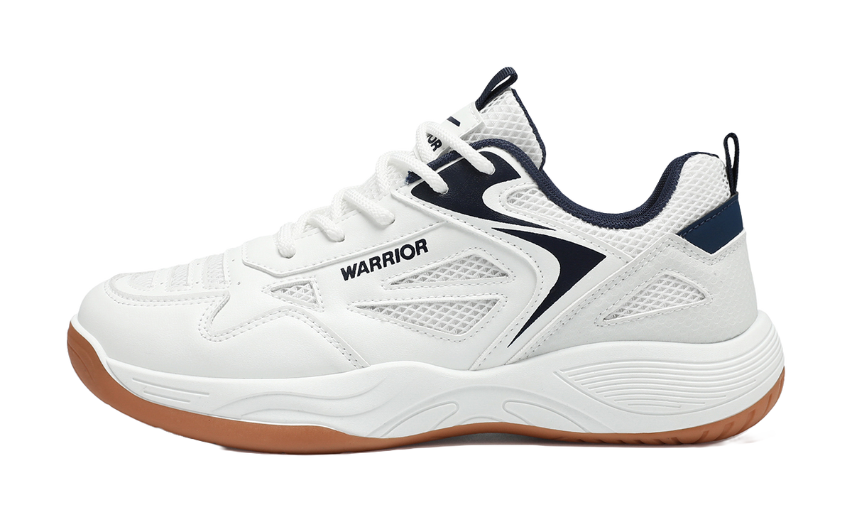 WARRIOR Badminton Shoes Men's Low top White/Silver/White/Dark Blue/Black/Red 