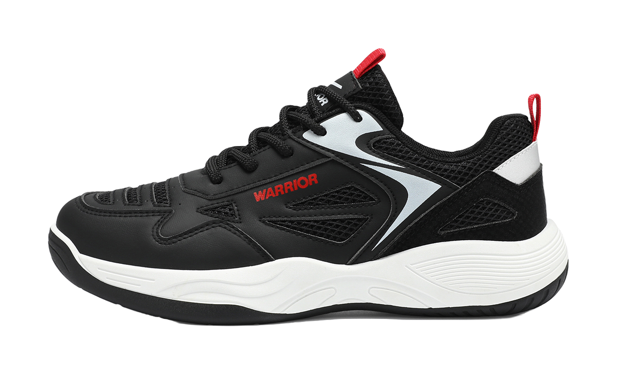 WARRIOR Badminton Shoes Men's Low top White/Silver/White/Dark Blue/Black/Red 