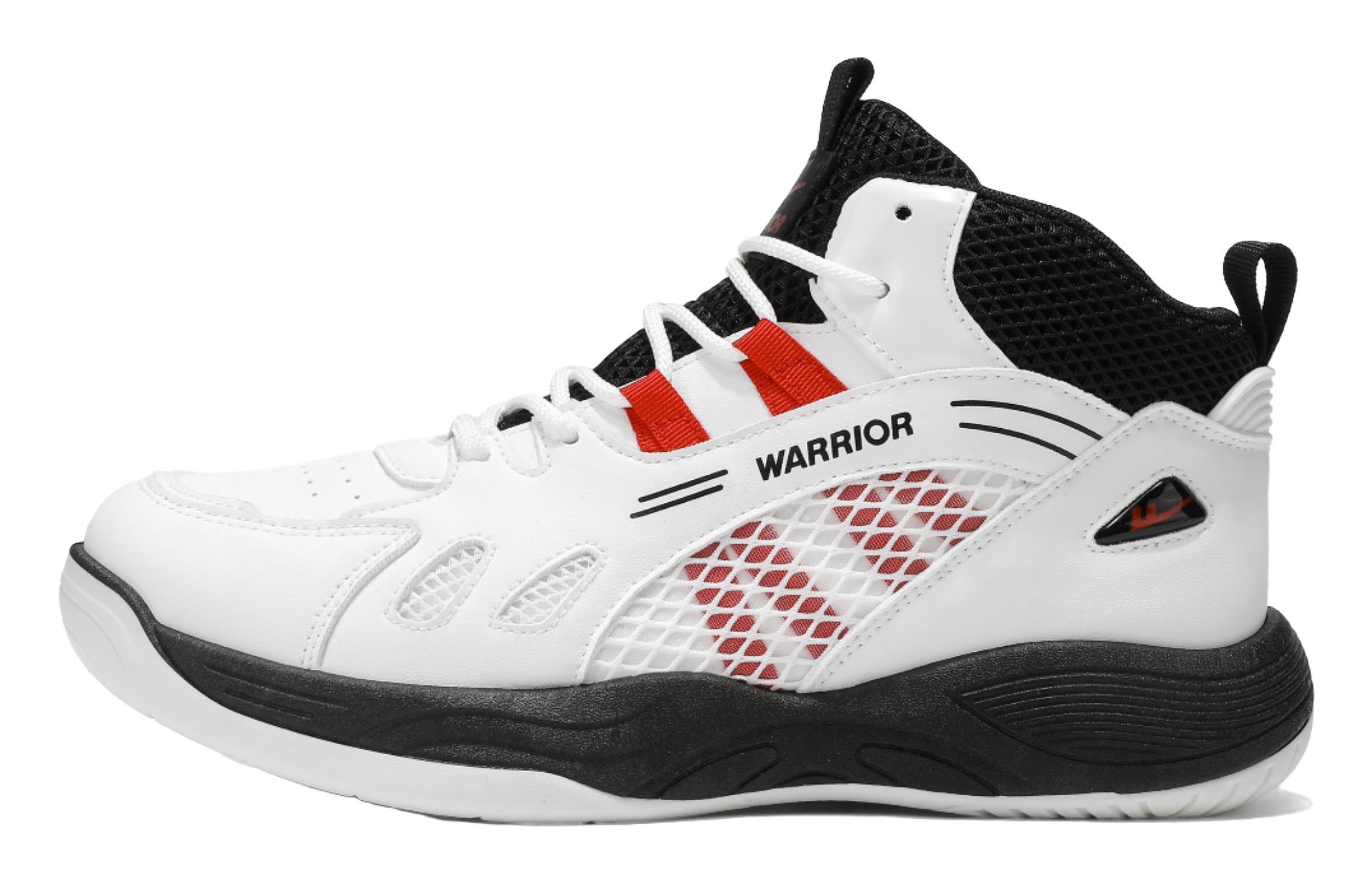 WARRIOR Badminton Shoes Men's Low top White/Silver/White/Dark Blue/Black/Red 