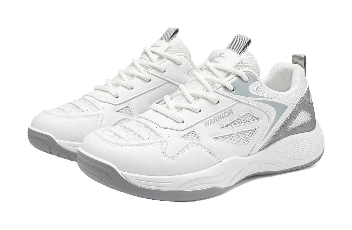WARRIOR Badminton Shoes Men's Low top White/Silver/White/Dark Blue/Black/Red 