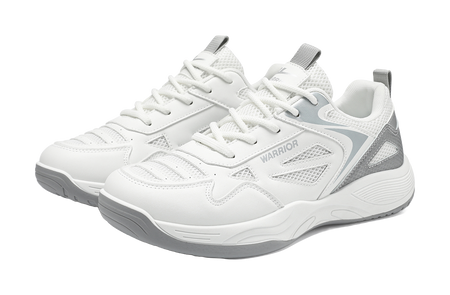 WARRIOR Badminton Shoes Men's Low top White/Silver/White/Dark Blue/Black/Red 