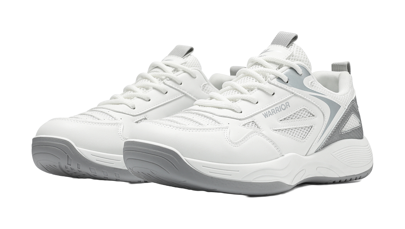 WARRIOR Badminton Shoes Men's Low top White/Silver/White/Dark Blue/Black/Red 