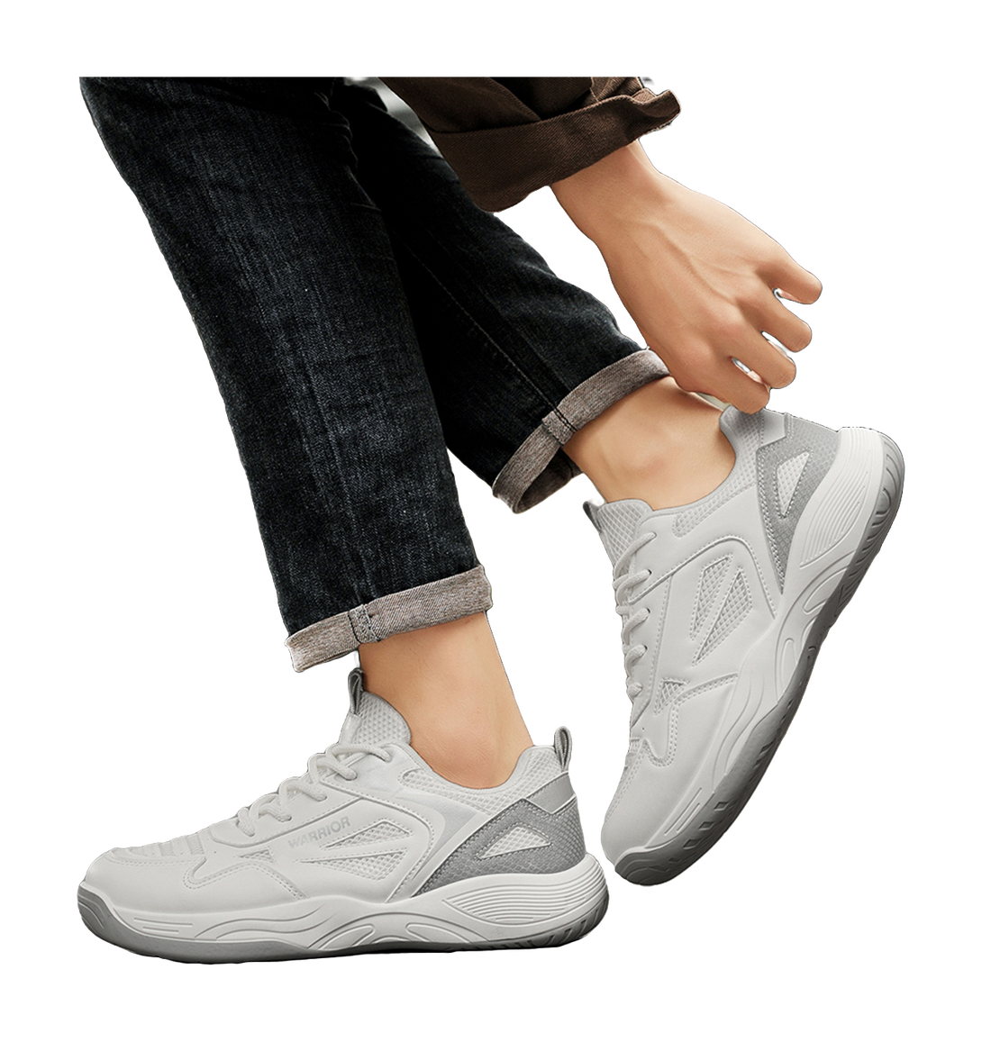 WARRIOR Badminton Shoes Men's Low top White/Silver/White/Dark Blue/Black/Red 