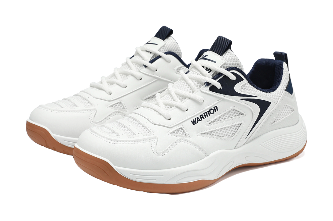 WARRIOR Badminton Shoes Men's Low top White/Silver/White/Dark Blue/Black/Red 