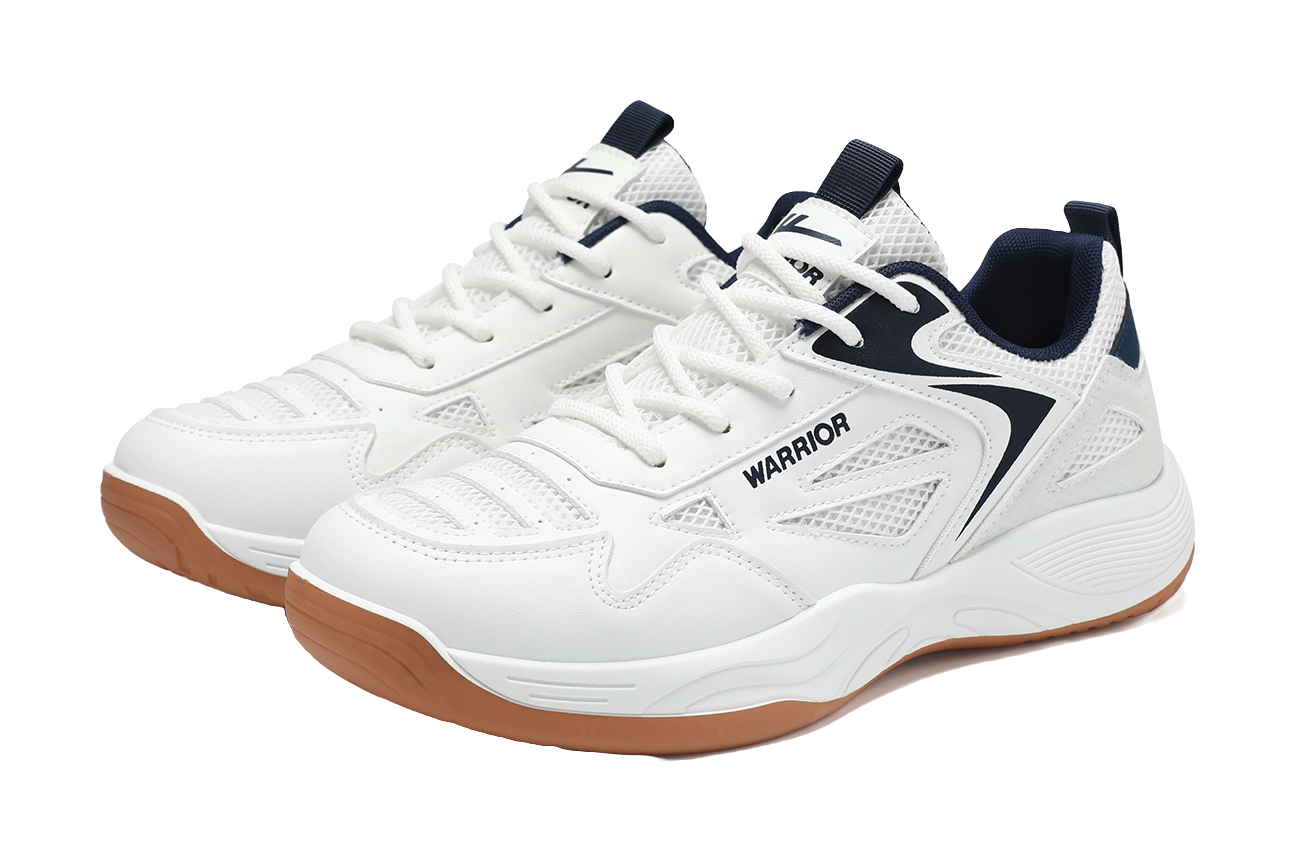 WARRIOR Badminton Shoes Men's Low top White/Silver/White/Dark Blue/Black/Red 