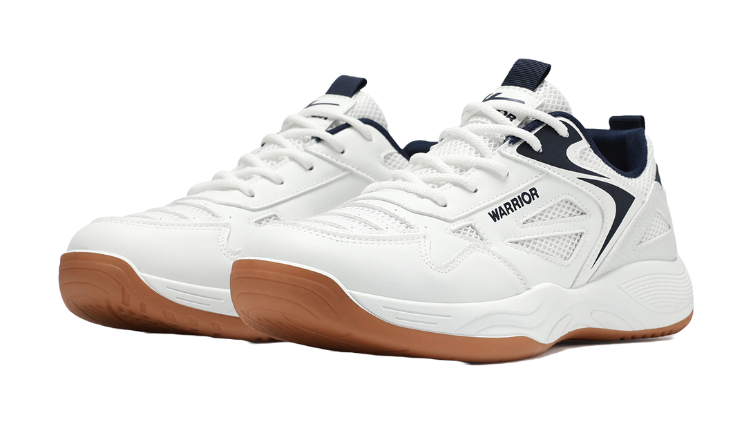WARRIOR Badminton Shoes Men's Low top White/Silver/White/Dark Blue/Black/Red 