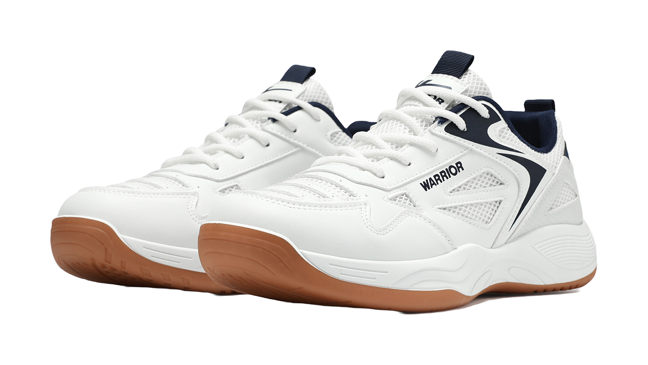 WARRIOR Badminton Shoes Men's Low top White/Silver/White/Dark Blue/Black/Red 